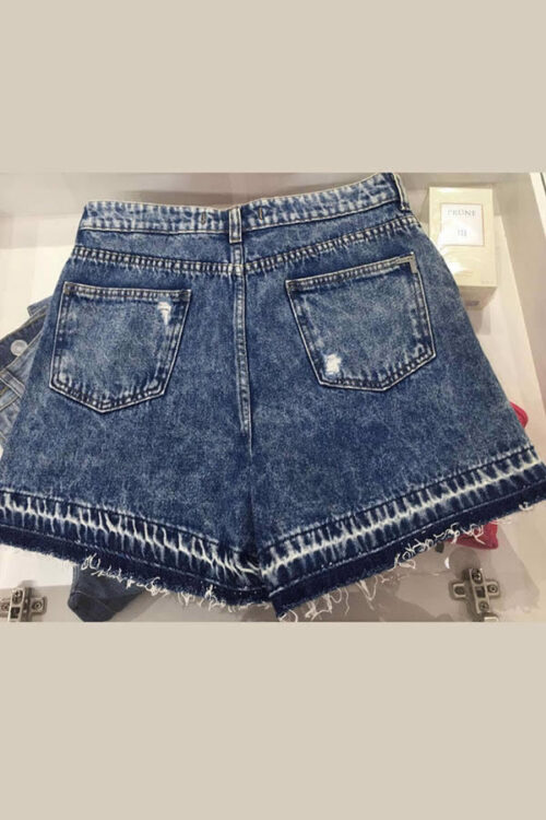 SHORT DENIM CON ROTURAS DESFLECADO