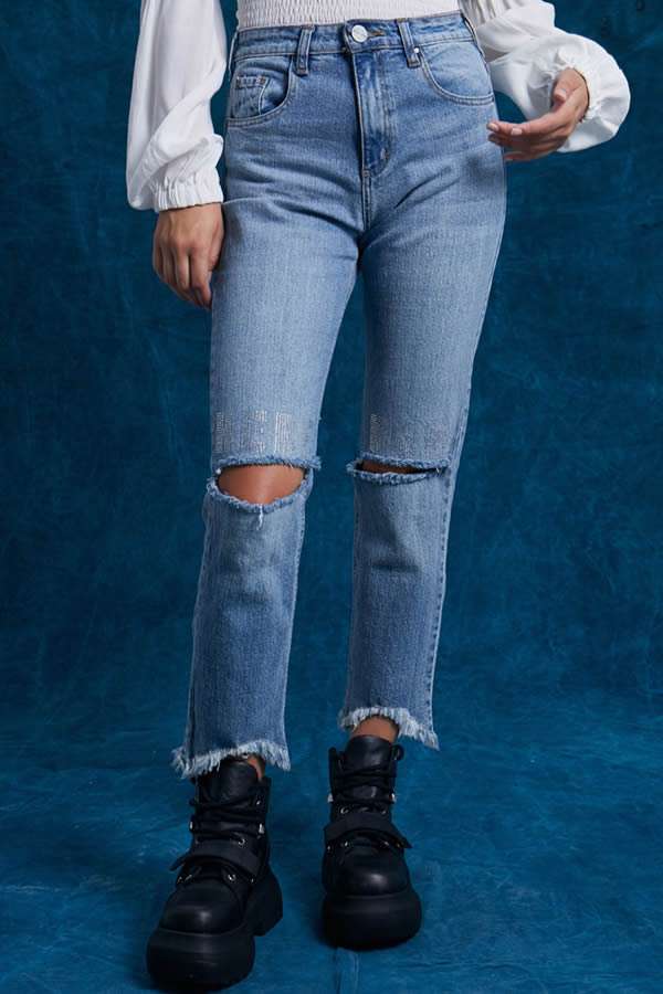 PANTALON HIGH C/STRASS HERE NOW