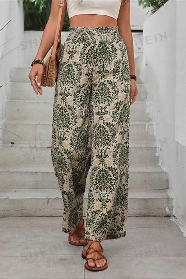 PANTALÓN PIERNA ANCHA CINTURA ELASTIZADA SHEIN
