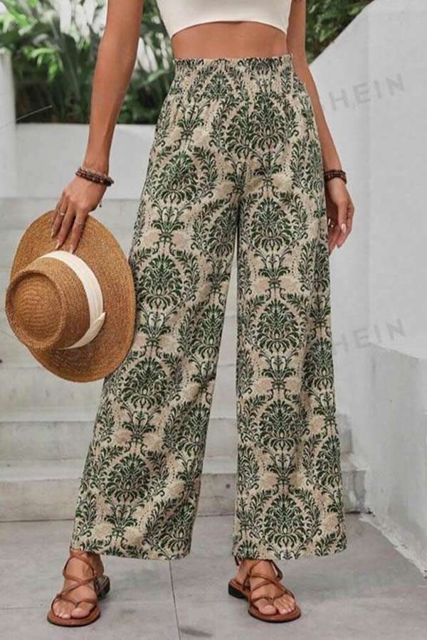 PANTALÓN PIERNA ANCHA CINTURA ELASTIZADA SHEIN