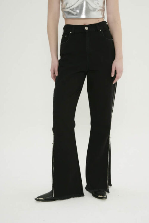 PANTALON DAD C/ABERTURA Y STRASS C/CADENA