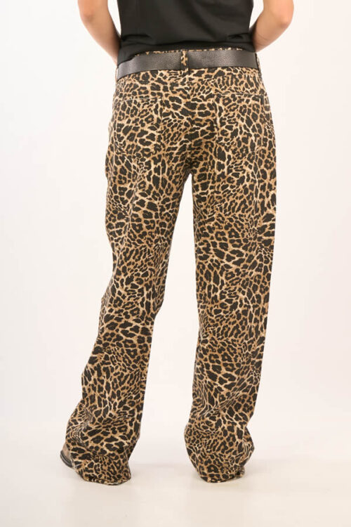 PANTALON DE GABARDINA ESTAMPA ANIMAL PRINT