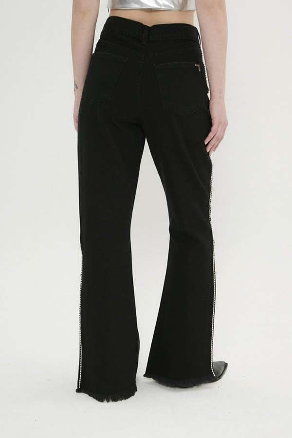 PANTALON DAD C/ABERTURA Y STRASS C/CADENA