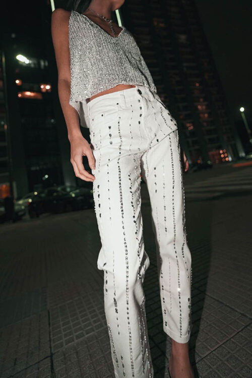 PANTALON MOM BLANCO C/BORDADO