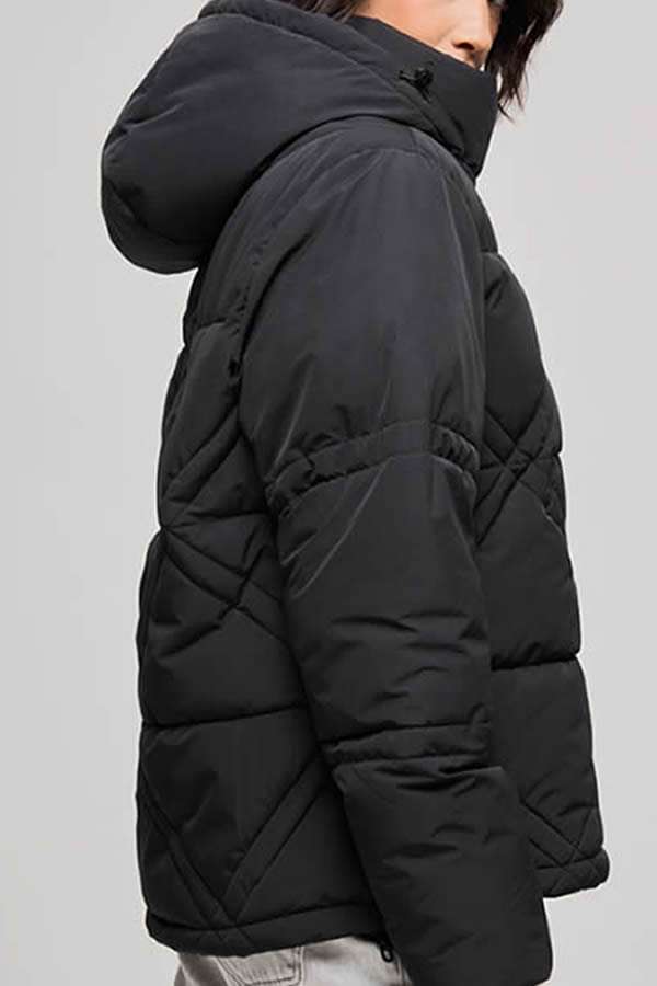 Puffer Matelasse Negro