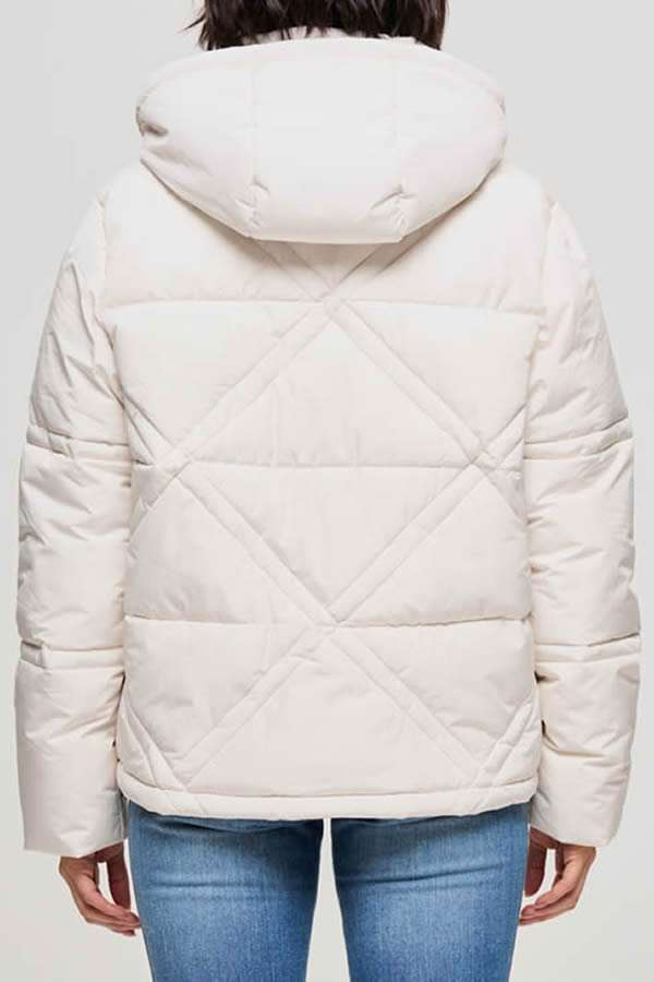 Puffer Matelasse Blanco