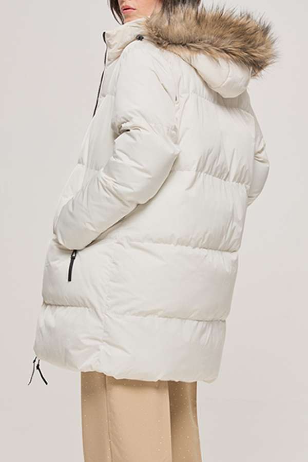 Campera Puffer Larga con Piel Desmontable