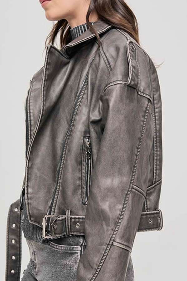 CAMPERA MOTOQUERA PU NEGRO