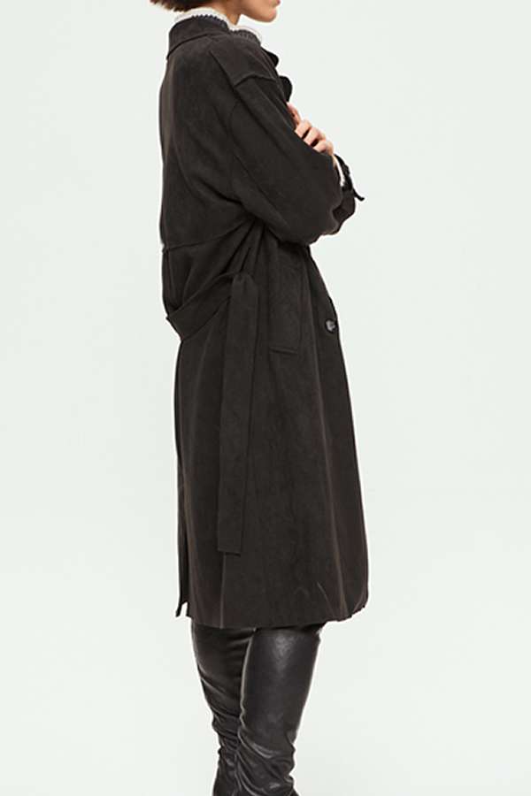 Trench Gamuzado Negro