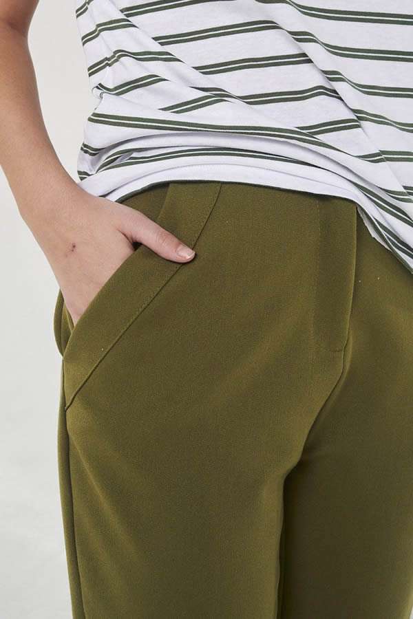 PANTALON SASTRERO DE VESTIR VERDE OLIVA